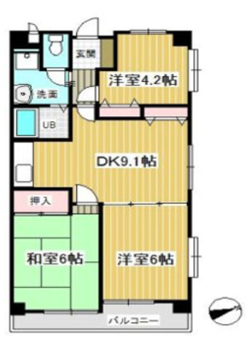 学園サンパールの間取り