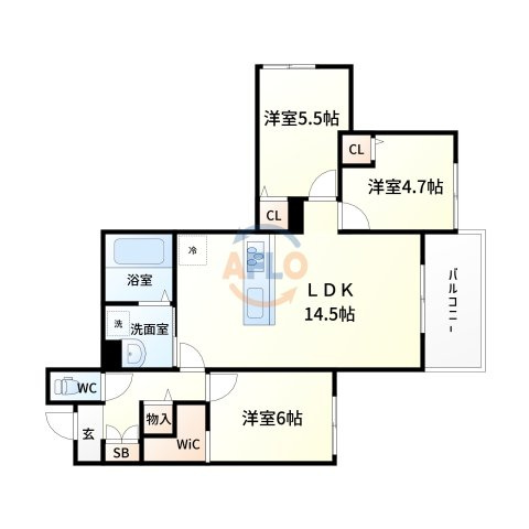 ハイテラス千里山の間取り|間取り