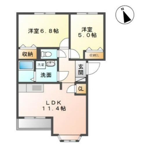 稲城市矢野口のアパートの間取り