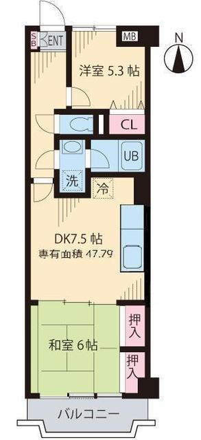 信明コーポの間取り