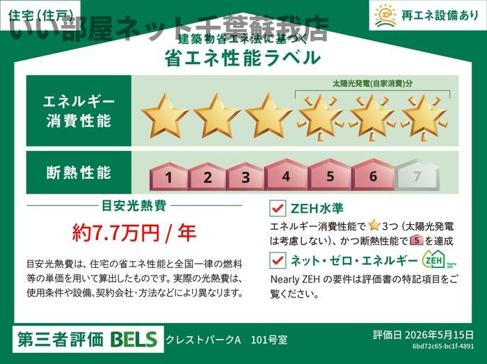 クレストパーク　Aの省エネ性能ラベル