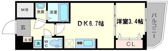 ラシュレエグゼ夕陽丘の間取り