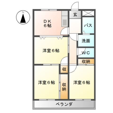 【間取り】 | ヴァンベール文ヶ岡2(ヴァンベールフミガオカⅡ)