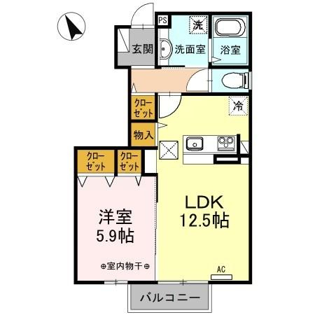 メルベーユ東中野　Ⅱの間取り