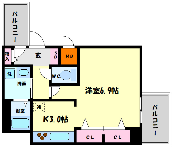 プレサンス中之島公園南の間取り|プレサンス中之島公園南　間取り