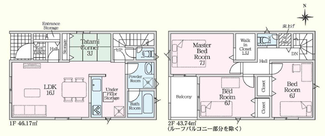 【間取り】 | 東大阪市大蓮東2丁目 | 【安心の建物性能表示取得物件☆5分野8項目取得☆（耐震等級3・耐風等級2・断熱等性能等級5…等）更に制振装置も装備！防犯カメラ標準装備！LDK、タタミコーナーを含むとゆったり19帖です！】