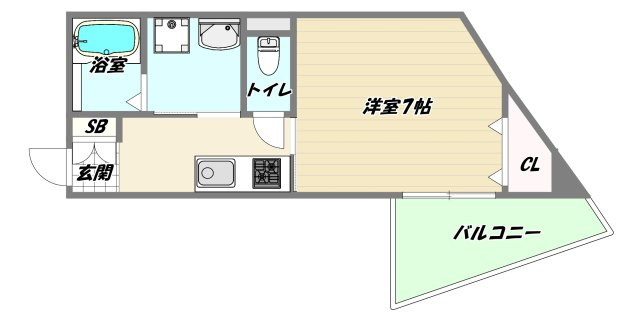 大阪市東淀川区西淡路２丁目の賃貸マンションの間取り