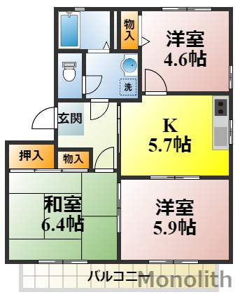 ロージーコートBの間取り