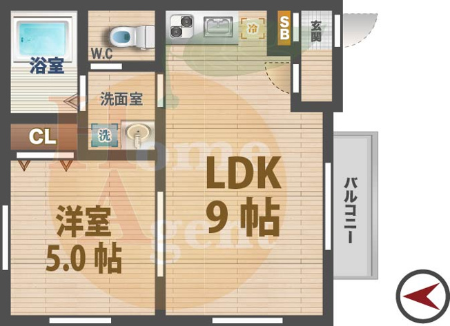 【間取り】 | ブライトコート | 1LDKのお部屋です。