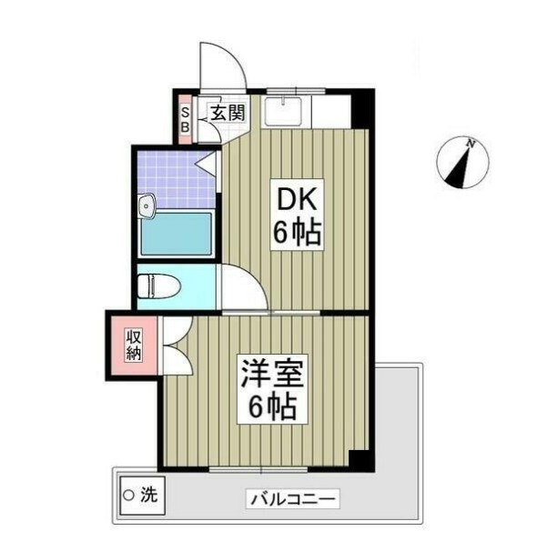 越谷市赤山町２丁目の賃貸マンションの間取り