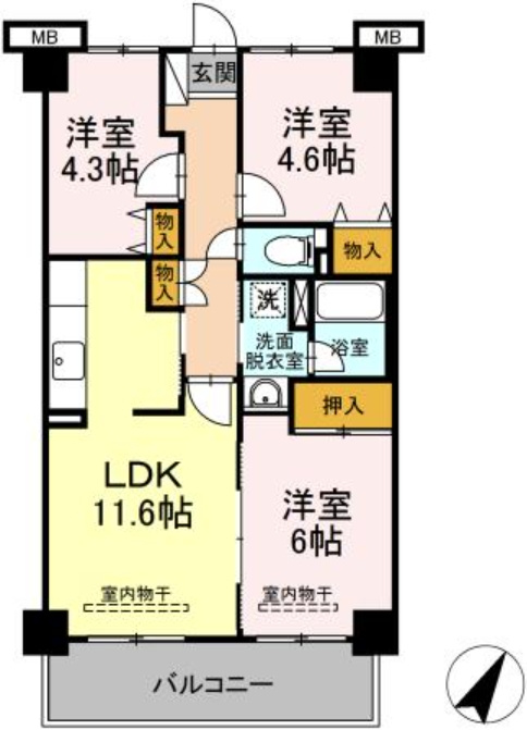 ワイズエメリールUの間取り