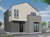 茅ヶ崎市中島　新築戸建　全２棟の外観パース|１号棟イメージパスですので実際のものと多少異なります
