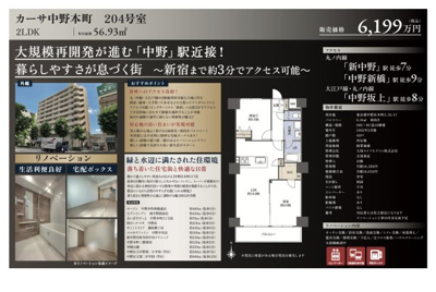 【その他】 | カーサ中野本町　仲介手数料無料＋40万円現金プレゼント中
