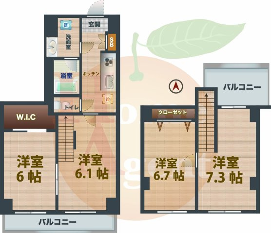 【間取り】 | シェル中野弥生町 | 4Kのお部屋です。