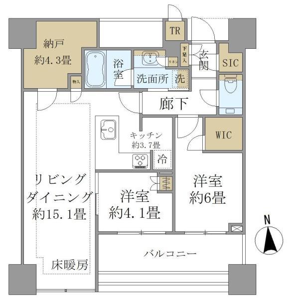 白金ザ・スカイ東棟の間取り