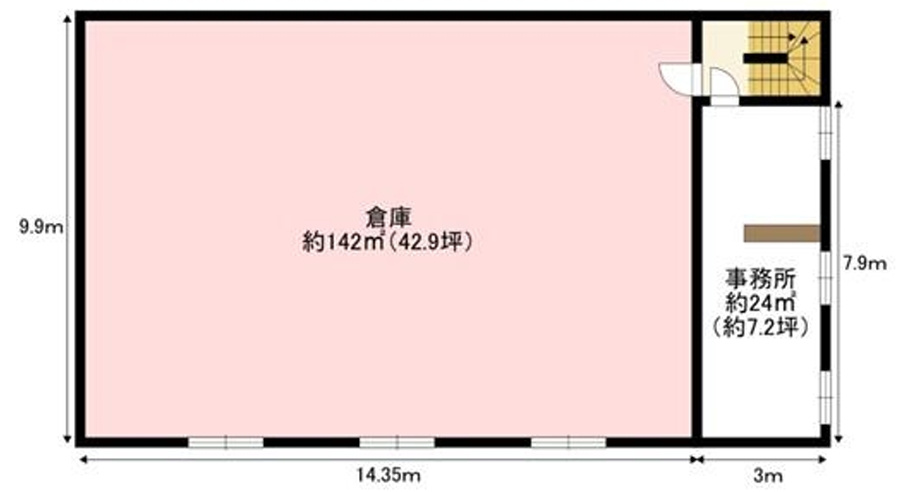 南傍島ビル貸倉庫・事務所の間取り