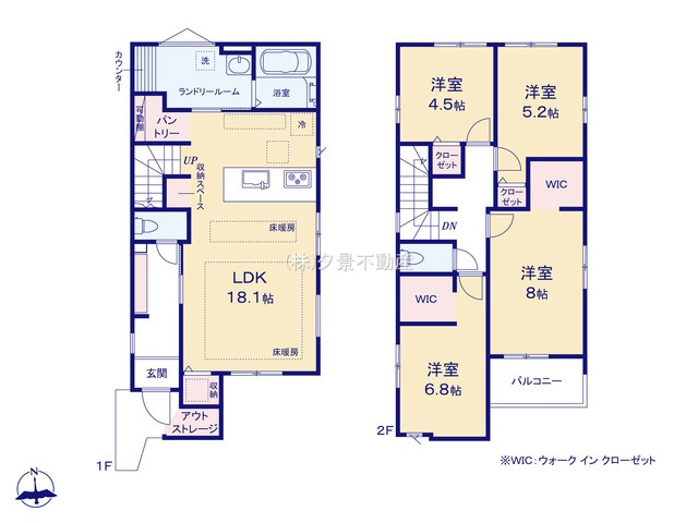 《仲介手数料無料》練馬区高松６丁目14-3新築一戸建てリガーレの間取り