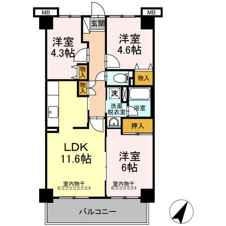 ワイズエメリールＵの間取り