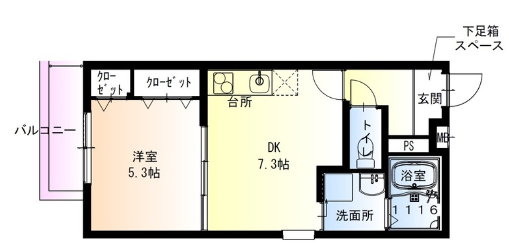 フジパレス弥刀駅北2番館の間取り