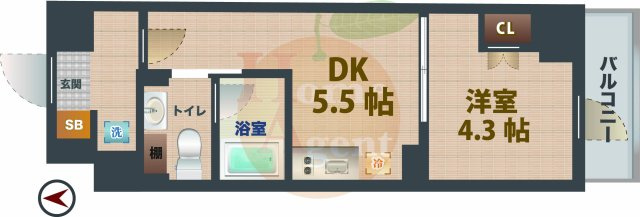 【間取り】 | Augusta　Residence新中野 | 1DKのお部屋です。