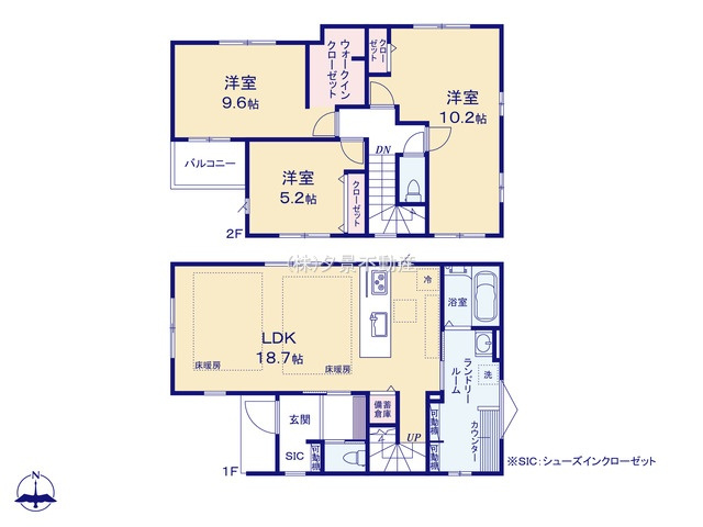 《仲介手数料無料》練馬区高松６丁目14-3新築一戸建てリガーレの間取り