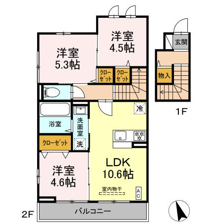 エクラン ウルー湘南Sの間取り