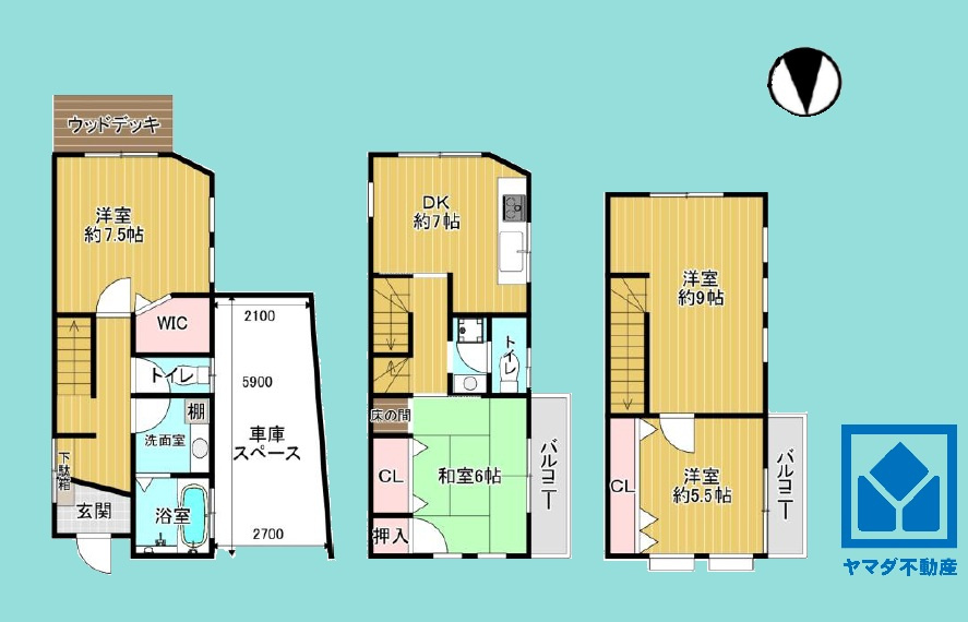 西宮市津門川町の間取り