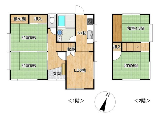 山口市平井　戸建ての間取り
