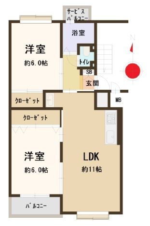 深江橋コーポE棟の間取り