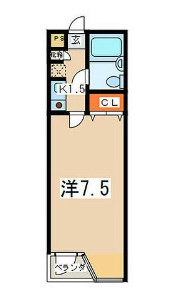 川崎市多摩区栗谷３丁目の賃貸マンションの間取り