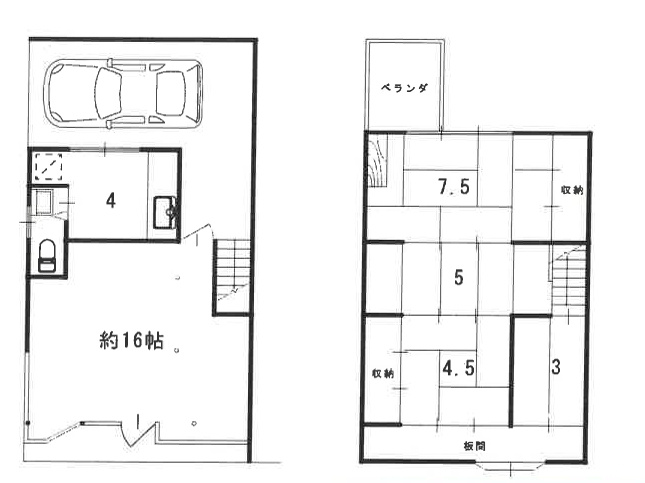 正面通西洞院東入テナントの間取り