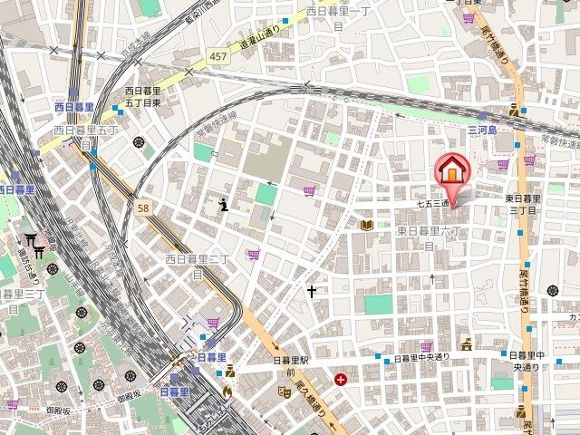 ドゥーエ日暮里の地図