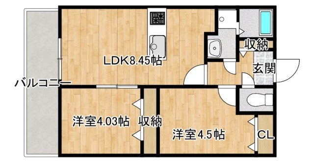 寝屋川市池田本町のアパートの間取り