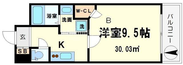 クラウンハイム北心斎橋フラワーコートの間取り