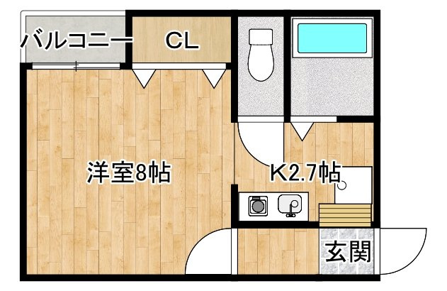 寝屋川市池田本町のアパートの間取り