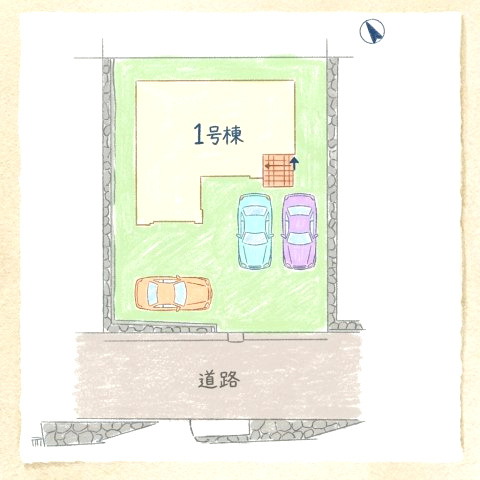 福岡市西区野方４丁目の新築一戸建の区画図