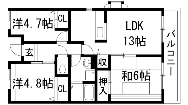 【間取り】 | アルビス五月ヶ丘111号棟