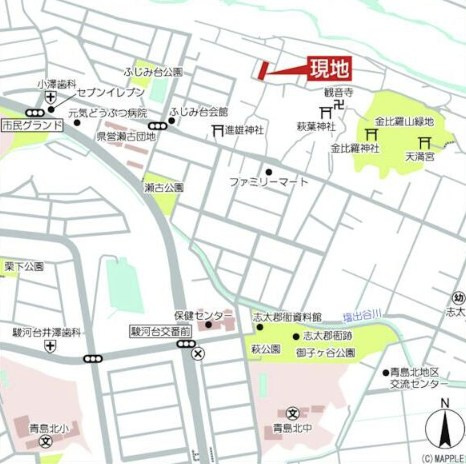 藤枝市瀬古1丁目4期　全2棟／の地図