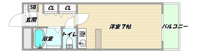大阪市淀川区西宮原１丁目の賃貸マンションの間取り