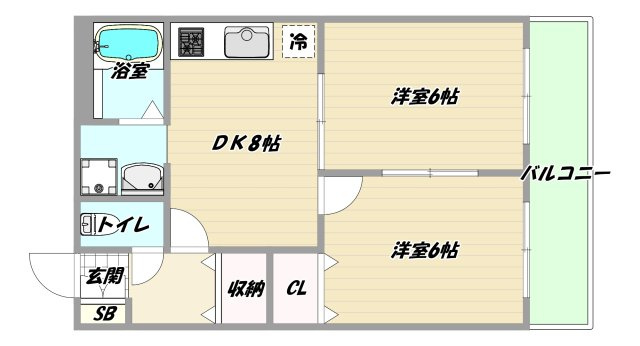 大阪市淀川区西宮原１丁目の賃貸マンションの間取り