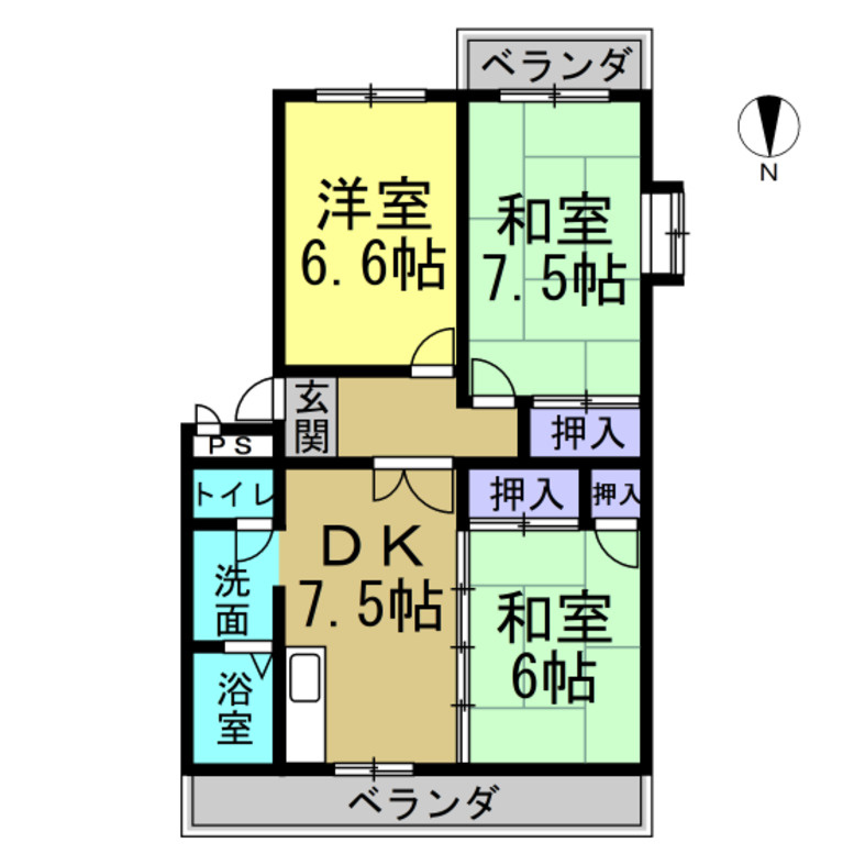 グランドール梅ヶ丘の間取り