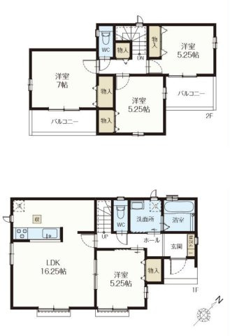 新築一戸建て　入間市小谷田１丁目の間取り|4LDKの間取