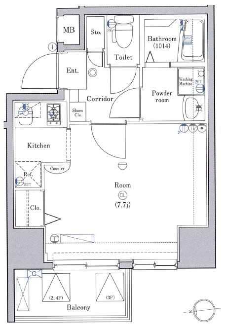 クレイシア蔵前の間取り