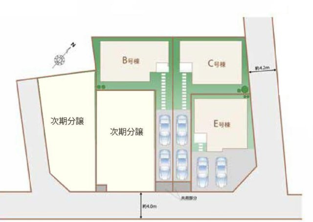 新築一戸建て　入間市小谷田１丁目の区画図|カースペース2台分(車種によります)
