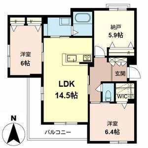 シャーメゾングレースコート津久野の間取り