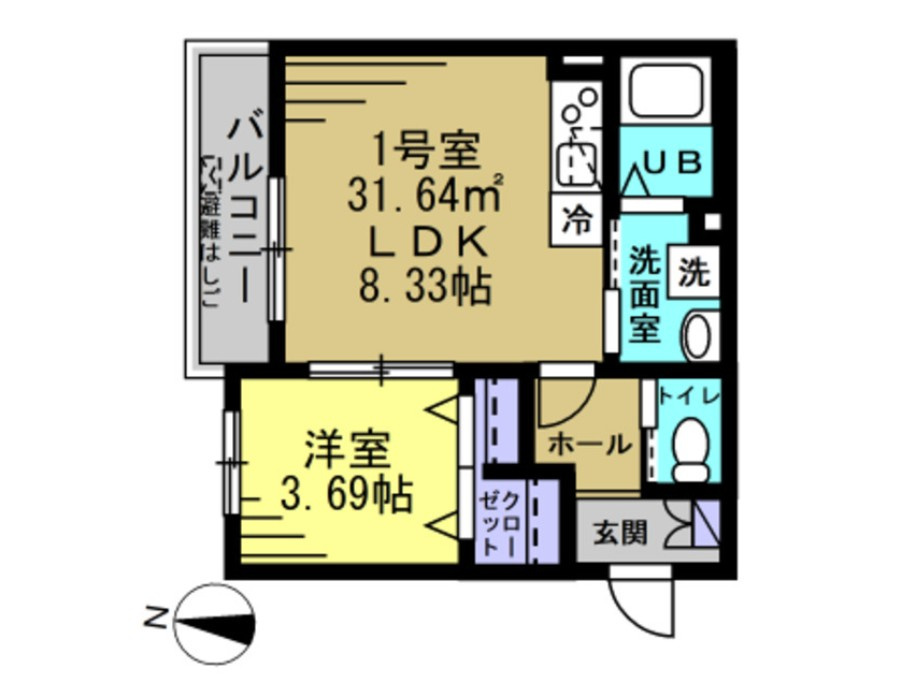 ユニバーサル オアシスⅠ　特典：仲介手数料が無料です!!の間取り