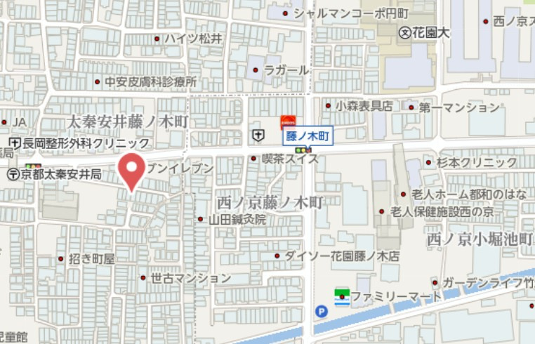 京都市右京区太秦安井藤ノ木町　建築条件付き土地の地図