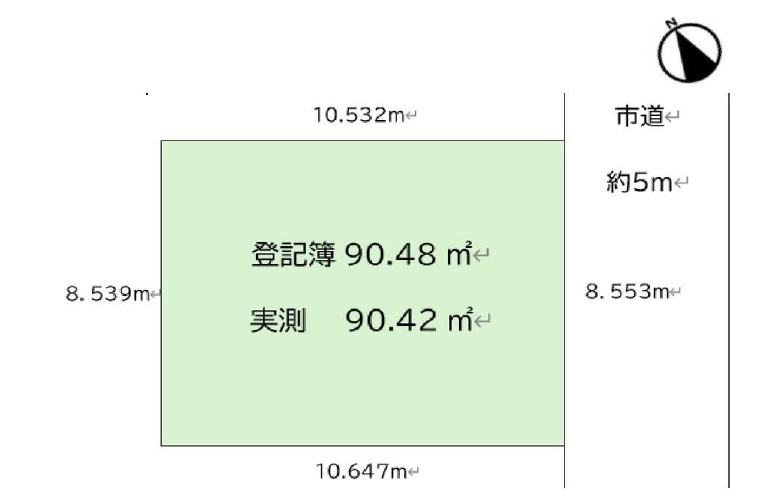 土地　川越市今福の土地図|約27坪の敷地