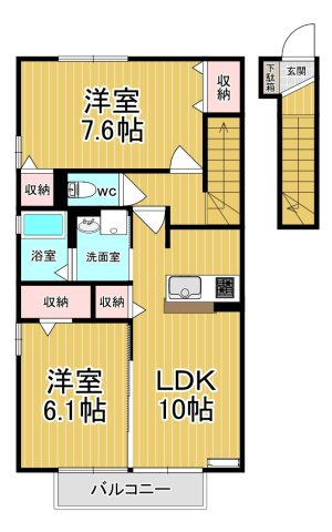 【間取り】 | サンビューハイツA | カップルさんにオススメのお部屋です♪