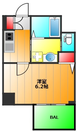 クリスタルグランツ難波WESTの間取り|現状有姿